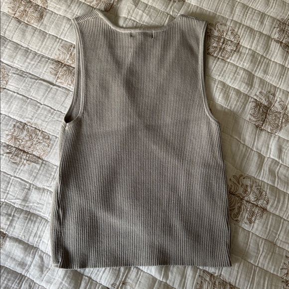 Gray Ribbed Sweater Tank - Picture 3 of 3